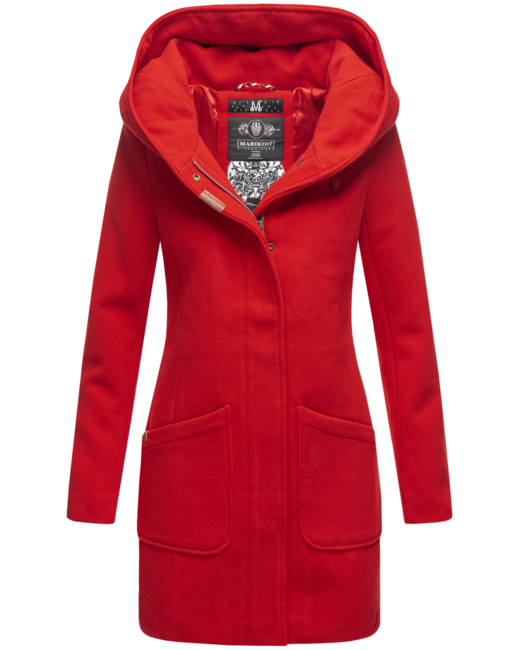 Marikoo MAIKOO women's winter coat with hood, red
