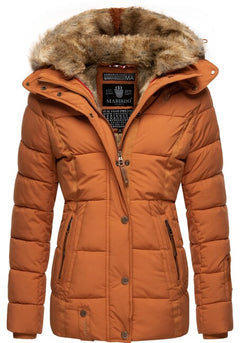 Marikoo Nekoo women's winter jacket with hood, Rusty cinnamon