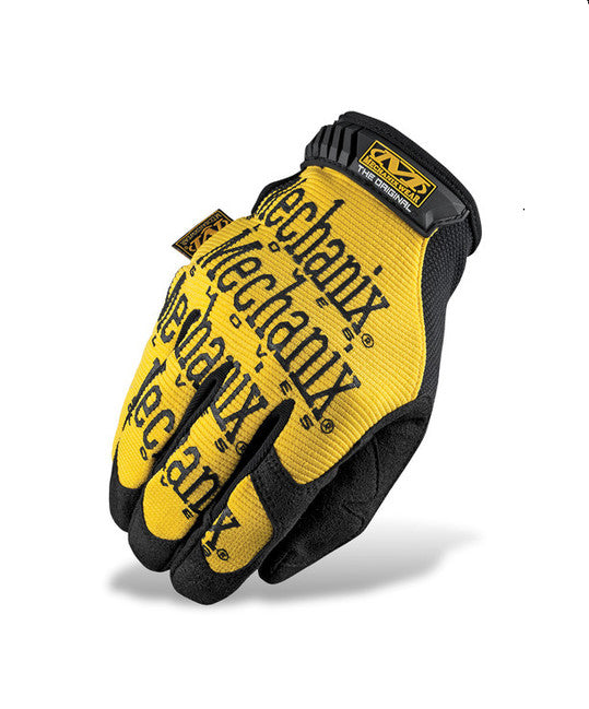 Mechanix Original Gloves, Yellow with Black Text