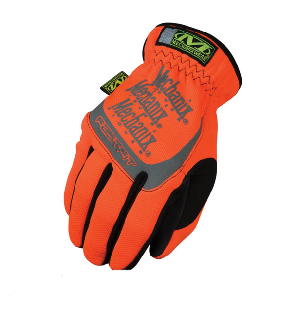 Mechanix Safety FastFit Gloves, Orange Reflective
