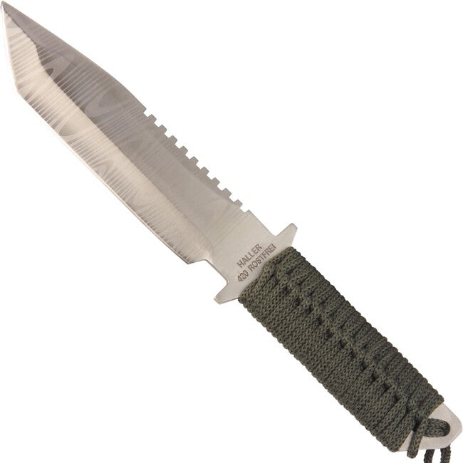 Haller Fixed Blade Knife with Green Cord Handle
