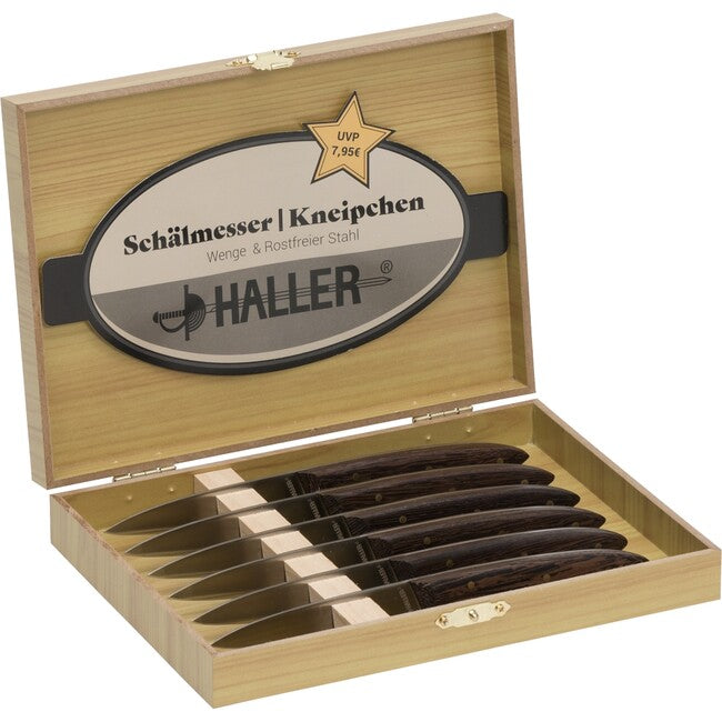 Haller Pocket Knife Set 6-Piece in Wood Box