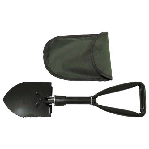 MFH 3-Part Small Folding Spade, Steel with Pouch