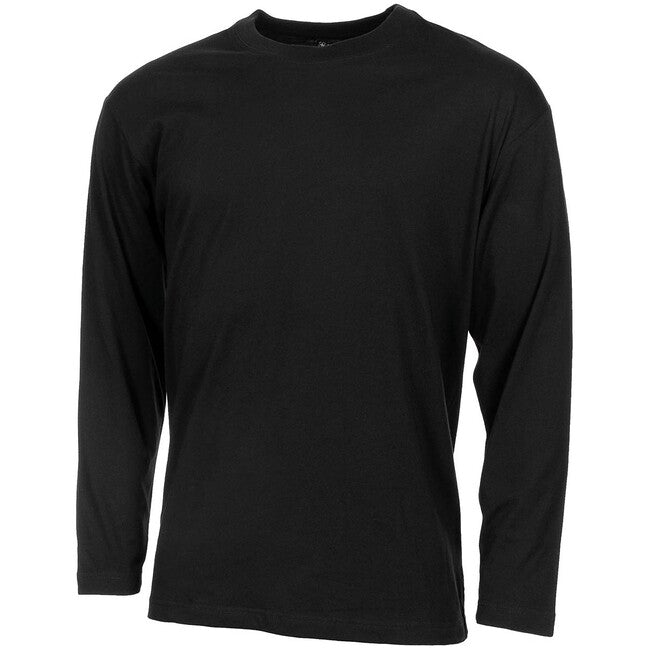MFH American Long Sleeve T-Shirt, Black, 170 g/m²