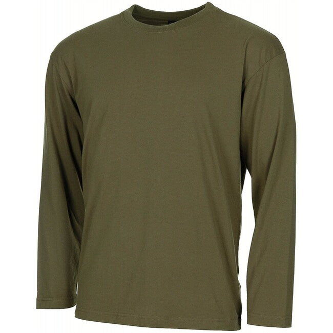 MFH American Long Sleeve Shirt, OD Green, 170 g/m²