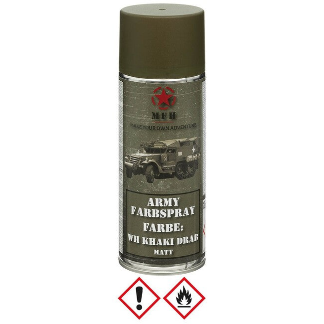 MFH Army Spray Paint, WH Khaki Drab, Matte, 400 ml