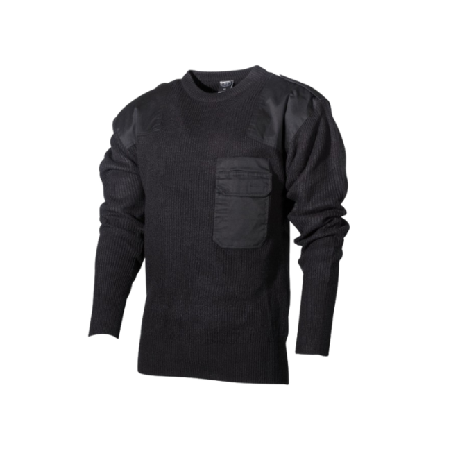 MFH BW Sweater with Chest Pocket, Black