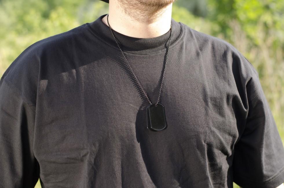 MFH Dog-Tags with Chain, Black