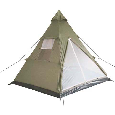 MFH Indian stan Teepee pre 3 osoby olivový 290x270x225 cm