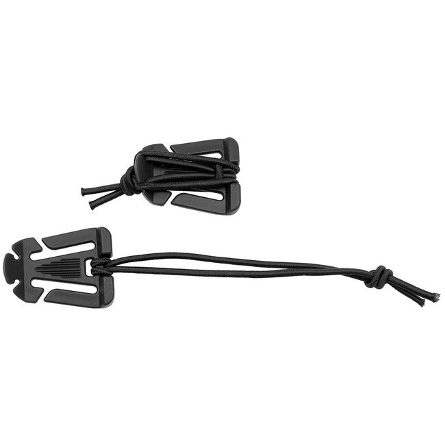 MFH MOLLE Clip with Rubber Strap, Black, 2 Pack