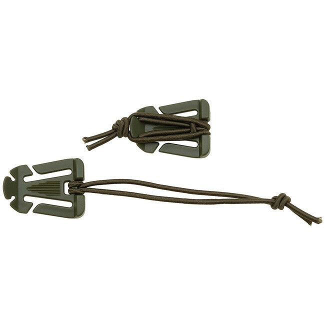 MFH MOLLE Clip with Rubber Strap, OD Green, 2 pcs