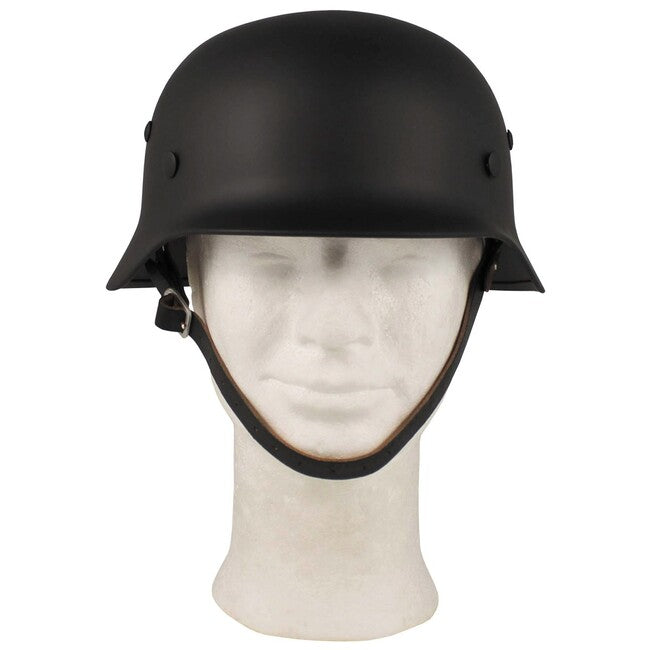 MFH Metal Helmet WW II with Leather Lining, Black