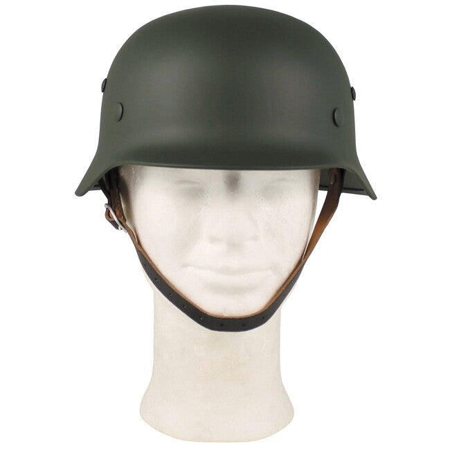 MFH Metal Helmet WW II with Leather Lining, OD Green