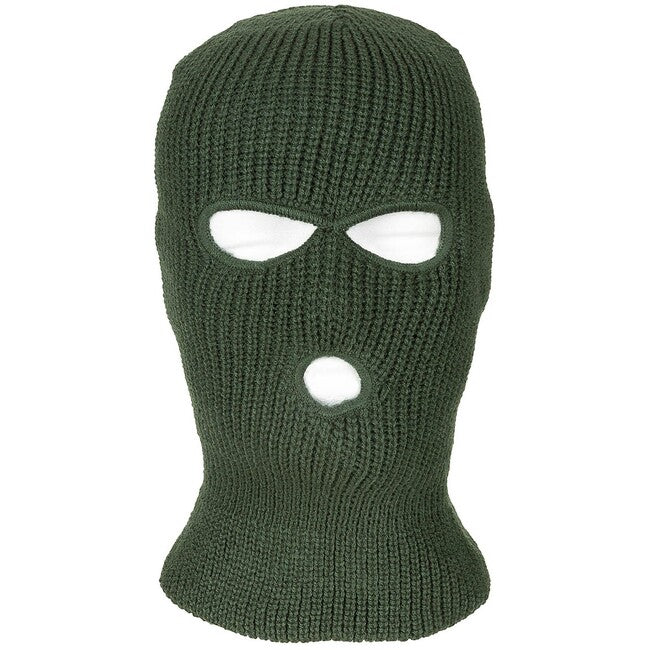 MFH Balaclava, 3 Holes, Acrylic, OD Green