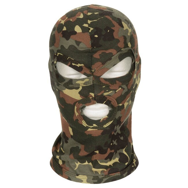 MFH Balaclava, 3 Holes, Thin, BW Camo