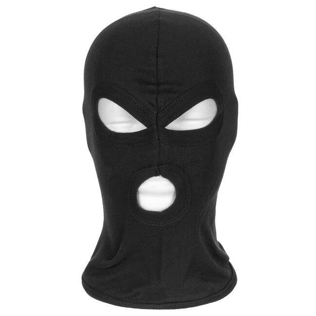 MFH Balaclava, 3 Holes, Thin, Black, 100% Cotton