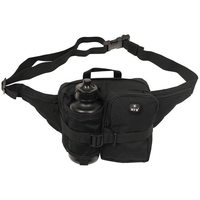 MFH Hip Bag with Water Bottle, Black