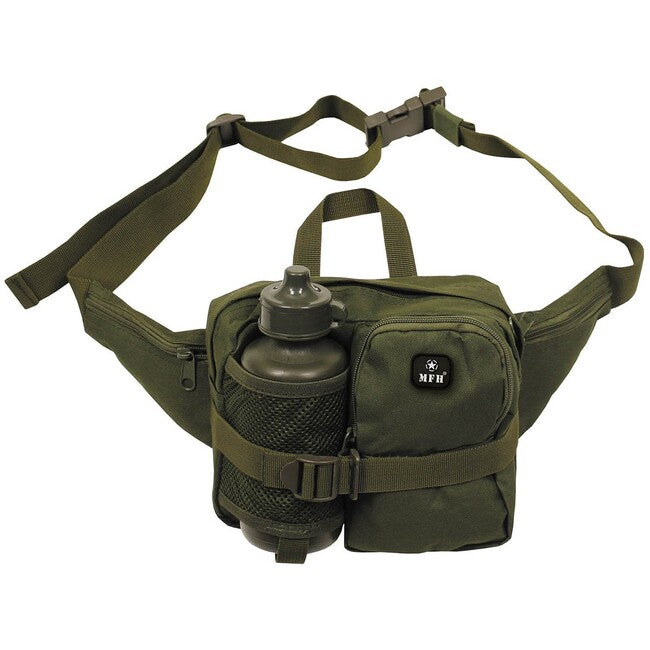 MFH Hip Pack with Water Bottle, OD Green