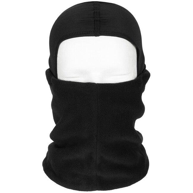 MFH Neck Gaiter with Head Cover, Fleece, Black