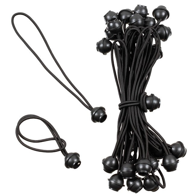 MFH Tension Cord with Ball 25 pcs, Black