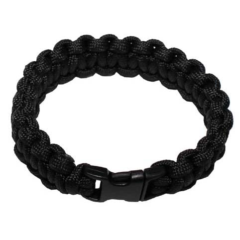 MFH Paracord Bracelet, Black with Clip