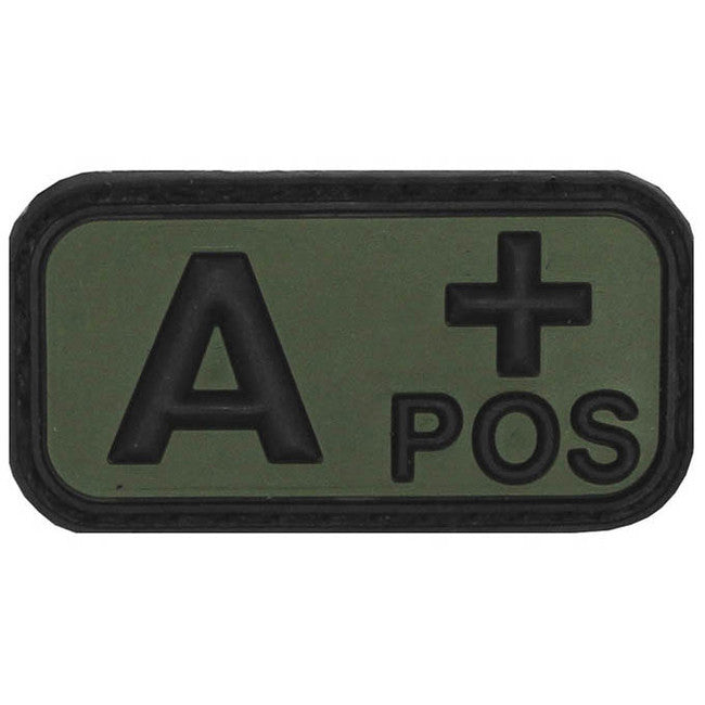 WARAGOD Blood Type 3D Patch A Positive 5x2.5cm, Black