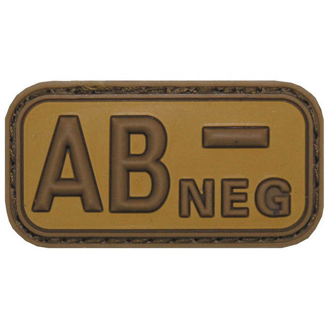 MFH Blood Type 3D AB Negative Patch, Khaki 5x2.5cm
