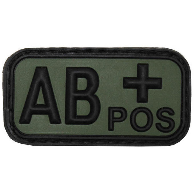 WARAGOD Blood Type 3D Patch AB Positive 5x2.5cm, Black