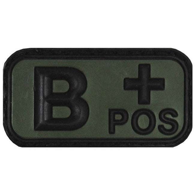 MFH Blood Type 3D Patch B Positive Black 5x2.5cm
