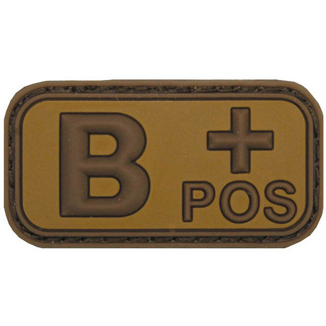 MFH Blood Type 3D Patch B Positive, Khaki, 5x2.5cm