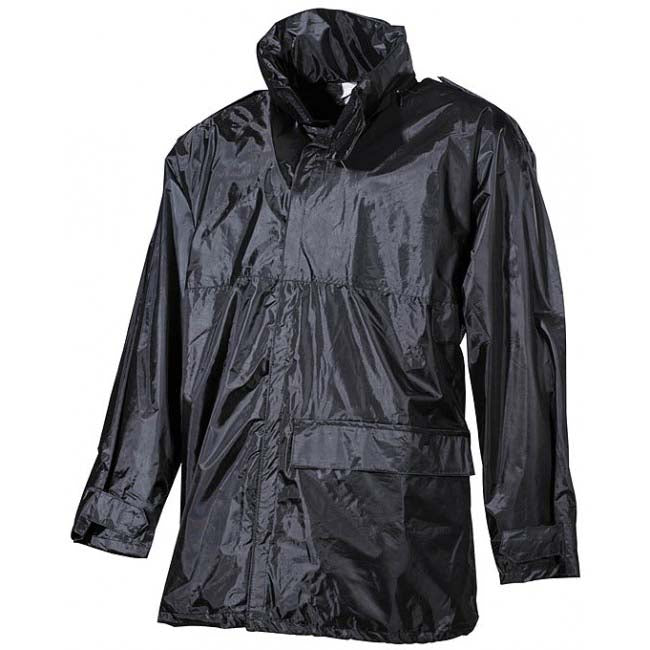 MFH Waterproof Rain Jacket PVC Black