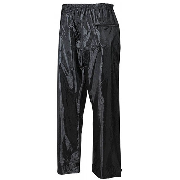 MFH Polyester Trousers with PVC, Black