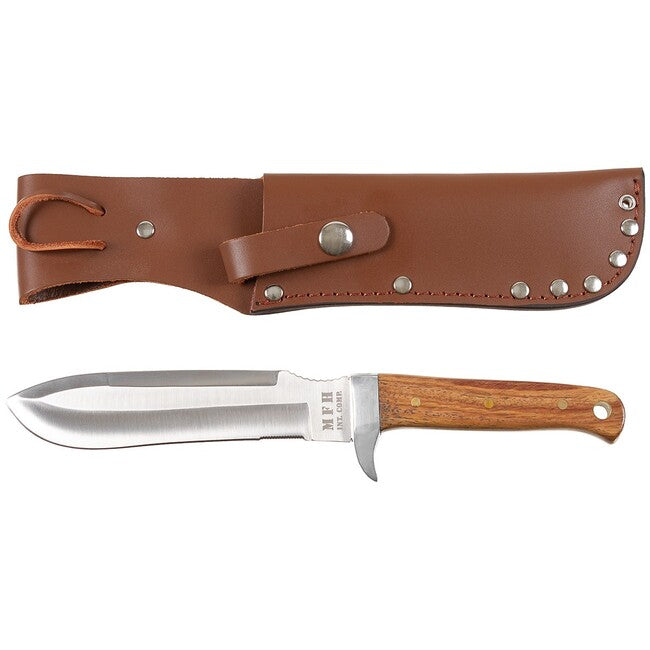 MFH BW Paratrooper Knife, Wood Handle, with Sheath