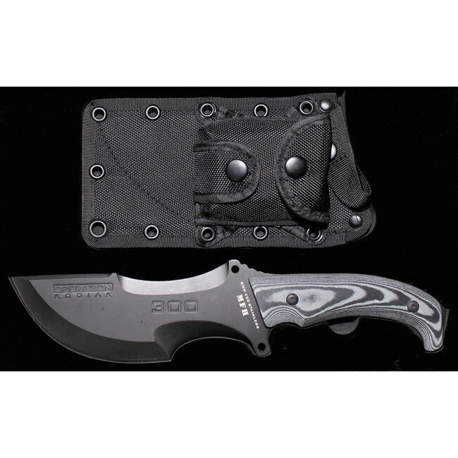 MFH Operation Kodiak Knife, Black, with Sheath