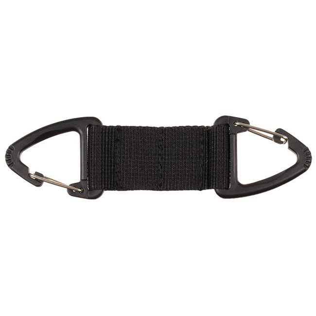 MFH Double-Sided Carabiner with Safety Lock, Black