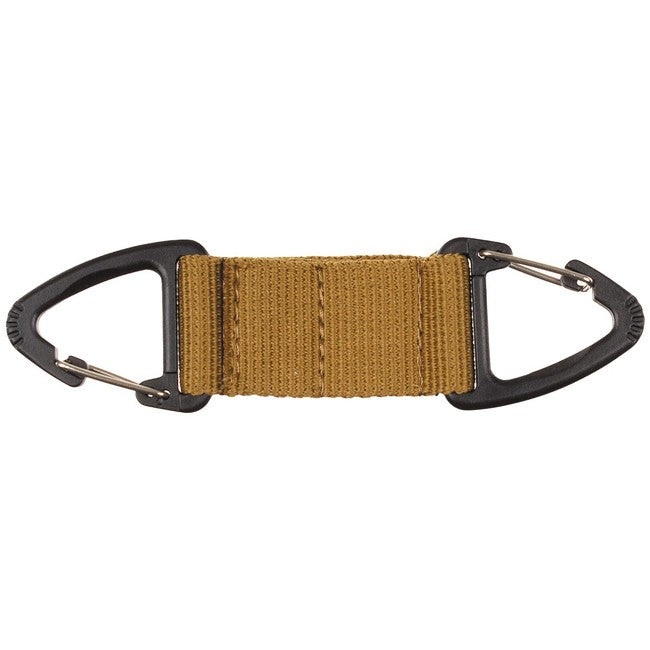 MFH Double-Sided Carabiner with Safety Lock, Coyote