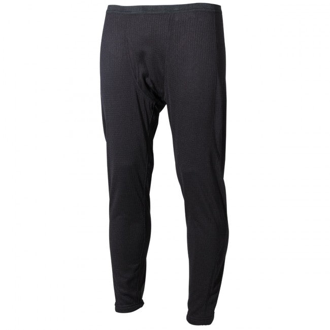 MFH Men's Thermal Underwear Bottoms, Black, Level 2