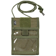 MFH Neck Wallet with Cord, OD Green