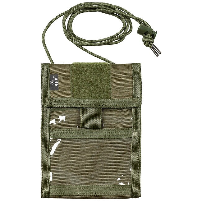 MFH Neck Wallet with Cord, OD Green