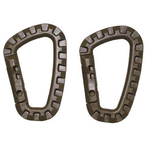 MFH Plastic Carabiner 2pcs, Coyote