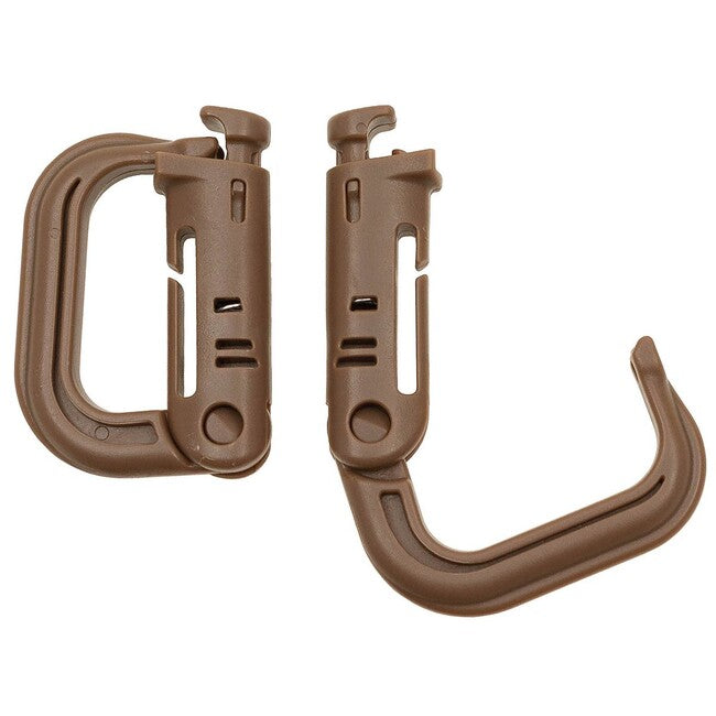 MFH Plastic Carabiner MOLLE, Coyote Tan, 2 pieces