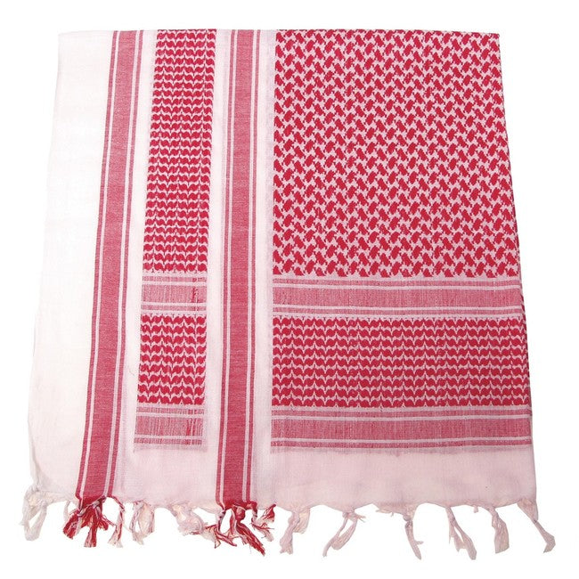 MFH PLO Cotton Arafat Scarf, Red-White, 115 x 110cm