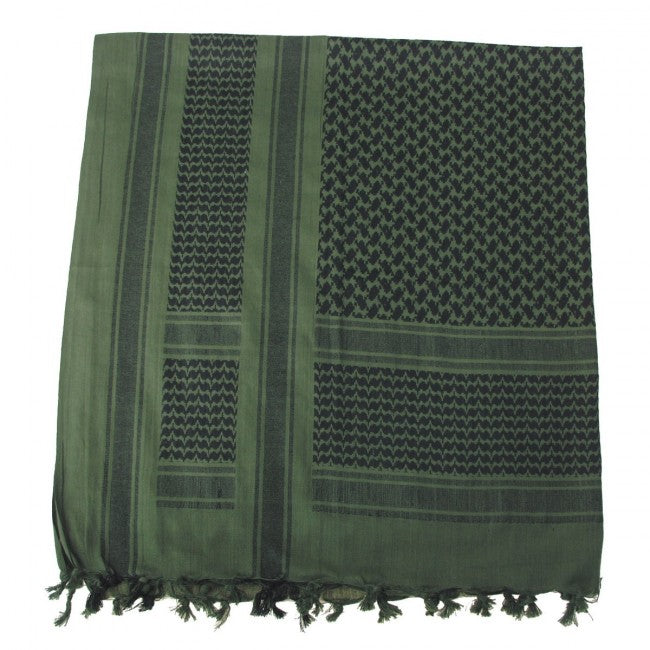 MFH PLO Cotton Arafat Scarf, Black-Olive, 115 x 110cm