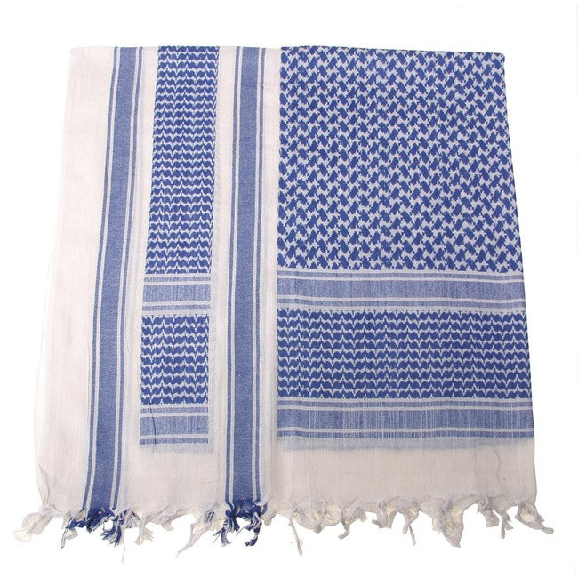 MFH PLO Cotton Arafat Scarf, Navy Blue and White, 115 x 110cm