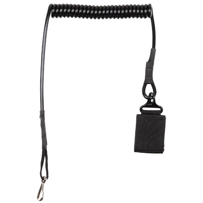 MFH Weapon Retention Lanyard with Carabiner, Black