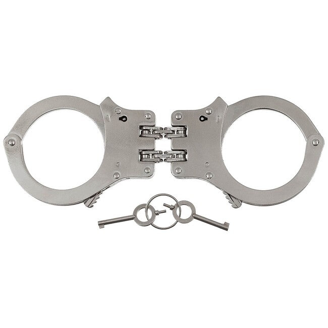 MFH Police Handcuffs with Two Keys and Double Chain, Heavy-Duty