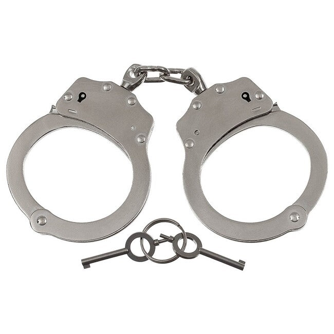 MFH Police Handcuffs with Two Keys, Lock Groove