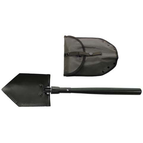 MFH Field Shovel with Wooden Handle, Olive, 62cm
