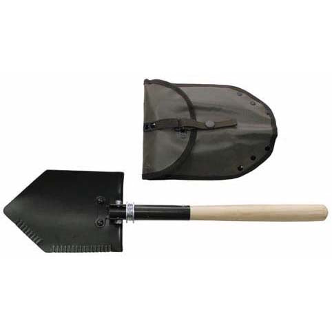 MFH Field Folding Shovel with Wooden Handle, 61cm