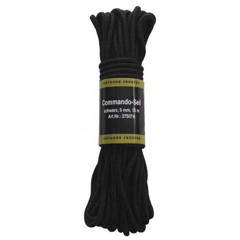 MFH Polypropylene Rope 15m 5mm Black